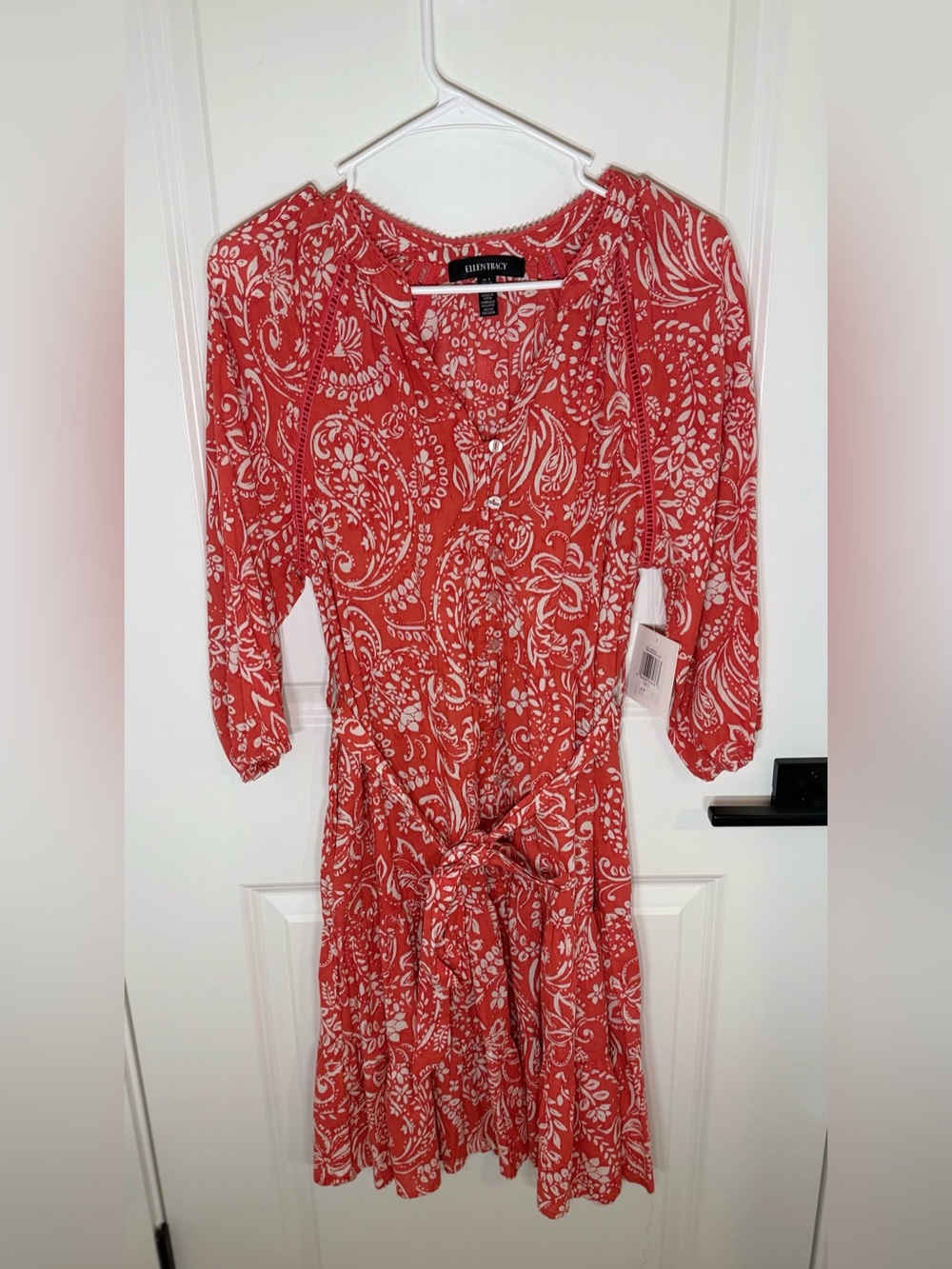 Ellen Paisley Floral Balloon Sleeve Fit & Flare Dress